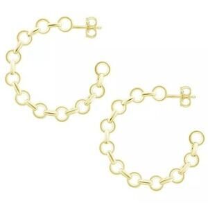 Essentials 18K Gold Plated C Hoop Earrings Stylish Fashion Stunning Elegant NEW